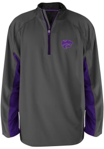 K-State Wildcats Mens Charcoal Side Panel Big and Tall 1/4 Zip Pullover