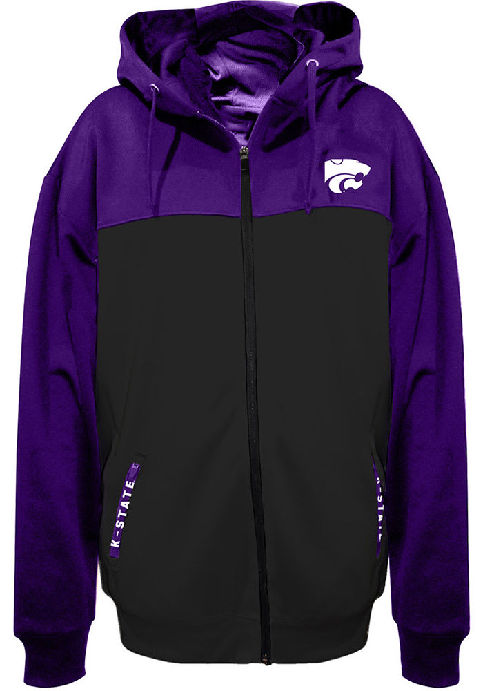 K-State Wildcats Mens Purple Fleece Contrast Big and Tall Zip Sweatshirt
