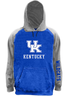 Kentucky Wildcats Mens Charcoal Space Dye Pieced Body Big and Tall Hooded Sweatshirt