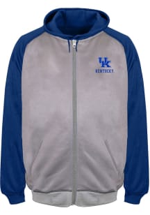 Kentucky Wildcats Mens Grey Raglan Contrast Big and Tall Zip Sweatshirt