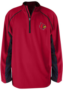 Louisville Cardinals Mens Red Side Panel Big and Tall 1/4 Zip Pullover