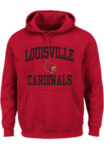 Louisville Cardinals Mens Red Team Fleece Big and Tall Hooded Sweatshirt
