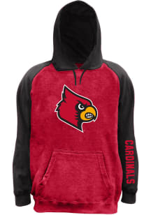 Louisville Cardinals Mens Crimson Space Dye Pieced Body Big and Tall Hooded Sweatshirt