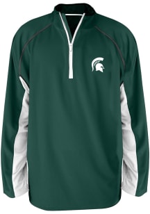 Michigan State Spartans Mens Green Side Panel Big and Tall 1/4 Zip Pullover