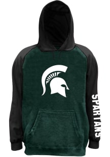 Michigan State Spartans Mens Charcoal Space Dye Pieced Body Big and Tall Hooded Sweatshirt