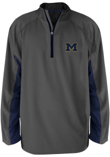 Michigan Wolverines Mens Charcoal Side Panel Big and Tall 1/4 Zip Pullover