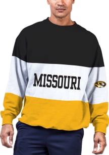 Missouri Tigers Mens Black Color Blocked Big and Tall Crew Sweatshirt