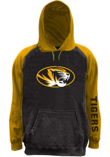 Missouri Tigers Mens Charcoal Space Dye Pieced Body Big and Tall Hooded Sweatshirt
