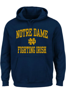 Notre Dame Fighting Irish Mens Navy Blue Team Fleece Big and Tall Hooded Sweatshirt
