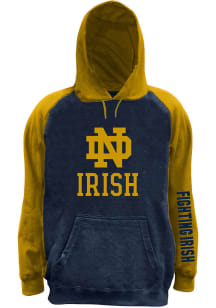 Notre Dame Fighting Irish Mens Charcoal Space Dye Pieced Body Big and Tall Hooded Sweatshirt