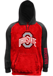 Ohio State Buckeyes Mens Red Space Dye Pieced Body Big and Tall Hooded Sweatshirt