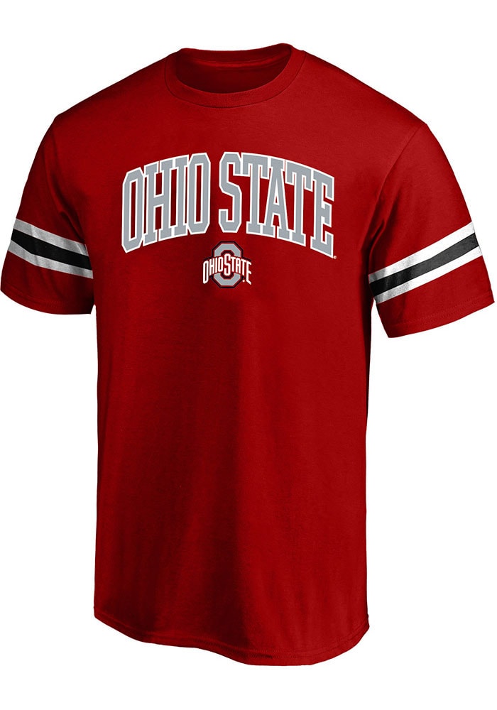 Ohio State Buckeyes Mens Red Arm Piece Knit Big and Tall T-Shirt