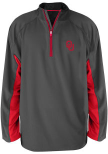 Oklahoma Sooners Mens Charcoal Side Panel Big and Tall 1/4 Zip Pullover