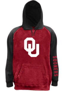 Oklahoma Sooners Mens Crimson Space Dye Pieced Body Big and Tall Hooded Sweatshirt