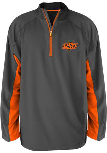 Oklahoma State Cowboys Mens Charcoal Side Panel Big and Tall 1/4 Zip Pullover