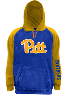 Pitt Panthers Mens Blue Space Dye Pieced Body Big and Tall Hooded Sweatshirt