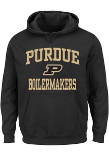 Purdue Boilermakers Mens Black Team Fleece Big and Tall Hooded Sweatshirt