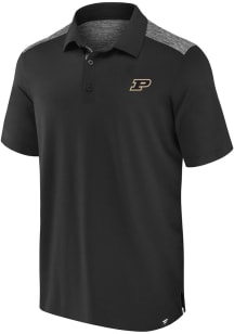 Purdue Boilermakers Black Contrast Big and Tall Polo