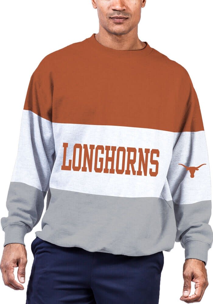Texas Longhorns Burnt Orange Color Blocked Crew Sweatshirt