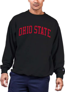 Ohio State Buckeyes Mens Black Reverse Weave Arch Name Big and Tall Crew Sweatshirt