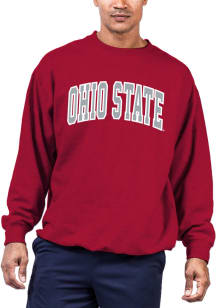 Ohio State Buckeyes Mens Red Arch Twill Big and Tall Crew Sweatshirt
