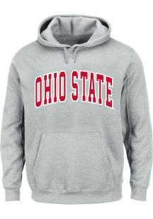 Ohio State Buckeyes Mens Grey Arch Twill Big and Tall Hooded Sweatshirt