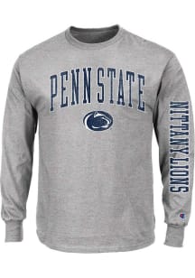 Penn State Nittany Lions Mens Grey Arch Mascot Big and Tall Long Sleeve T-Shirt