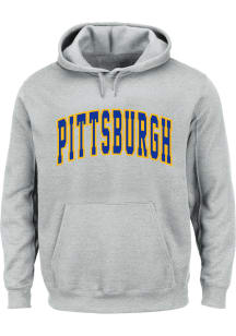 Pitt Panthers Mens Grey Arch Twill Big and Tall Hooded Sweatshirt