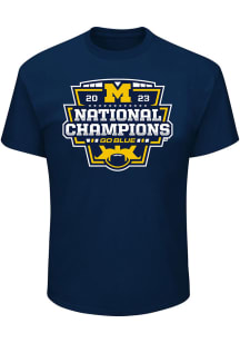 Michigan Wolverines Mens Navy Blue 2023 National Champions Big and Tall T-Shirt