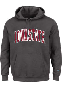 Iowa State Cyclones Mens Charcoal Arch Twill Big and Tall Hooded Sweatshirt