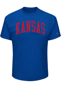 Kansas Jayhawks Mens Blue Arch Name Big and Tall T-Shirt