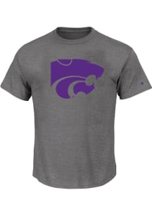 K-State Wildcats Power Cat Logo Big and Tall T-Shirt - Charcoal