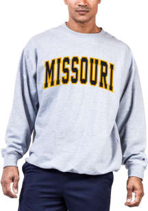 Missouri Tigers Mens Grey Reverse Weave Arch Name Big and Tall Crew Sweatshirt