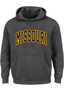 Missouri Tigers Mens Charcoal Arch Twill Big and Tall Hooded Sweatshirt