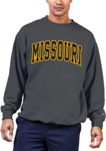 Missouri Tigers Mens Charcoal Arch Twill Big and Tall Crew Sweatshirt