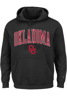 Oklahoma Sooners Mens Black Arch Mascot Big and Tall Hooded Sweatshirt