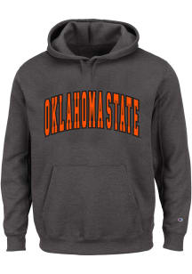 Oklahoma State Cowboys Mens Charcoal Arch Twill Big and Tall Hooded Sweatshirt