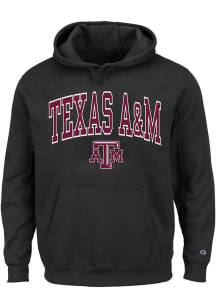 Texas A&amp;M Aggies Mens Black Arch Mascot Big and Tall Hooded Sweatshirt