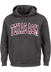 Texas A&amp;M Aggies Mens Charcoal Arch Twill Big and Tall Hooded Sweatshirt