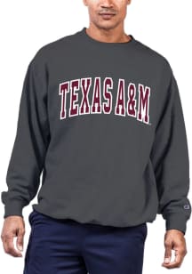 Texas A&amp;M Aggies Mens Charcoal Arch Twill Big and Tall Crew Sweatshirt