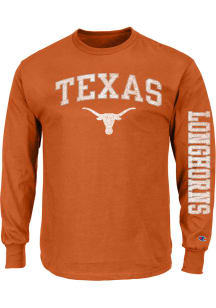 Texas Longhorns Mens Burnt Orange Arch Mascot Big and Tall Long Sleeve T-Shirt