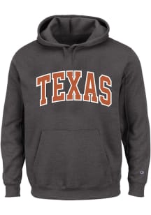Texas Longhorns Mens Charcoal Arch Twill Big and Tall Hooded Sweatshirt