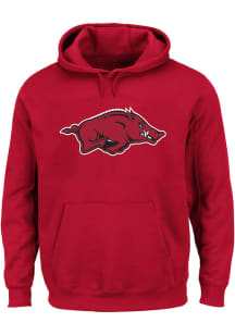 Arkansas Razorbacks Mens Crimson Primary Logo Big and Tall Hooded Sweatshirt
