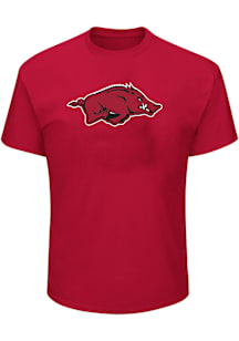 Arkansas Razorbacks Mens Crimson Primary Logo Big and Tall T-Shirt
