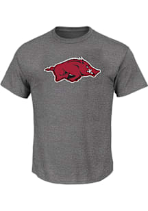 Arkansas Razorbacks Mens Charcoal Primary Logo Big and Tall T-Shirt
