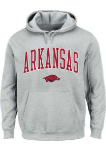 Arkansas Razorbacks Mens Grey Arch Big and Tall Hooded Sweatshirt