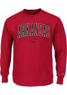 Arkansas Razorbacks Mens Crimson Arch Big and Tall Long Sleeve T-Shirt