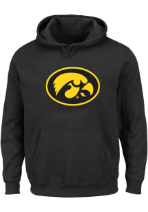 Iowa Hawkeyes Mens Black Primary Logo Big and Tall Hooded Sweatshirt