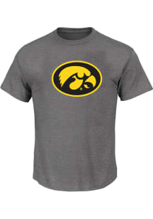 Iowa Hawkeyes Mens Charcoal Primary Logo Big and Tall T-Shirt