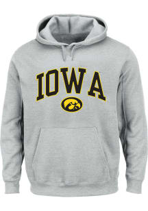 Iowa Hawkeyes Mens Grey Arch Big and Tall Hooded Sweatshirt